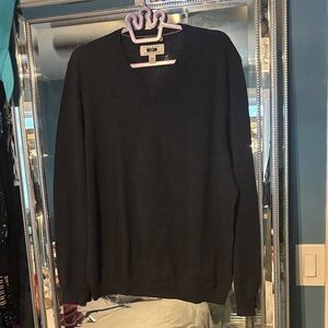 Men's Charcoal V-Neck Sweater